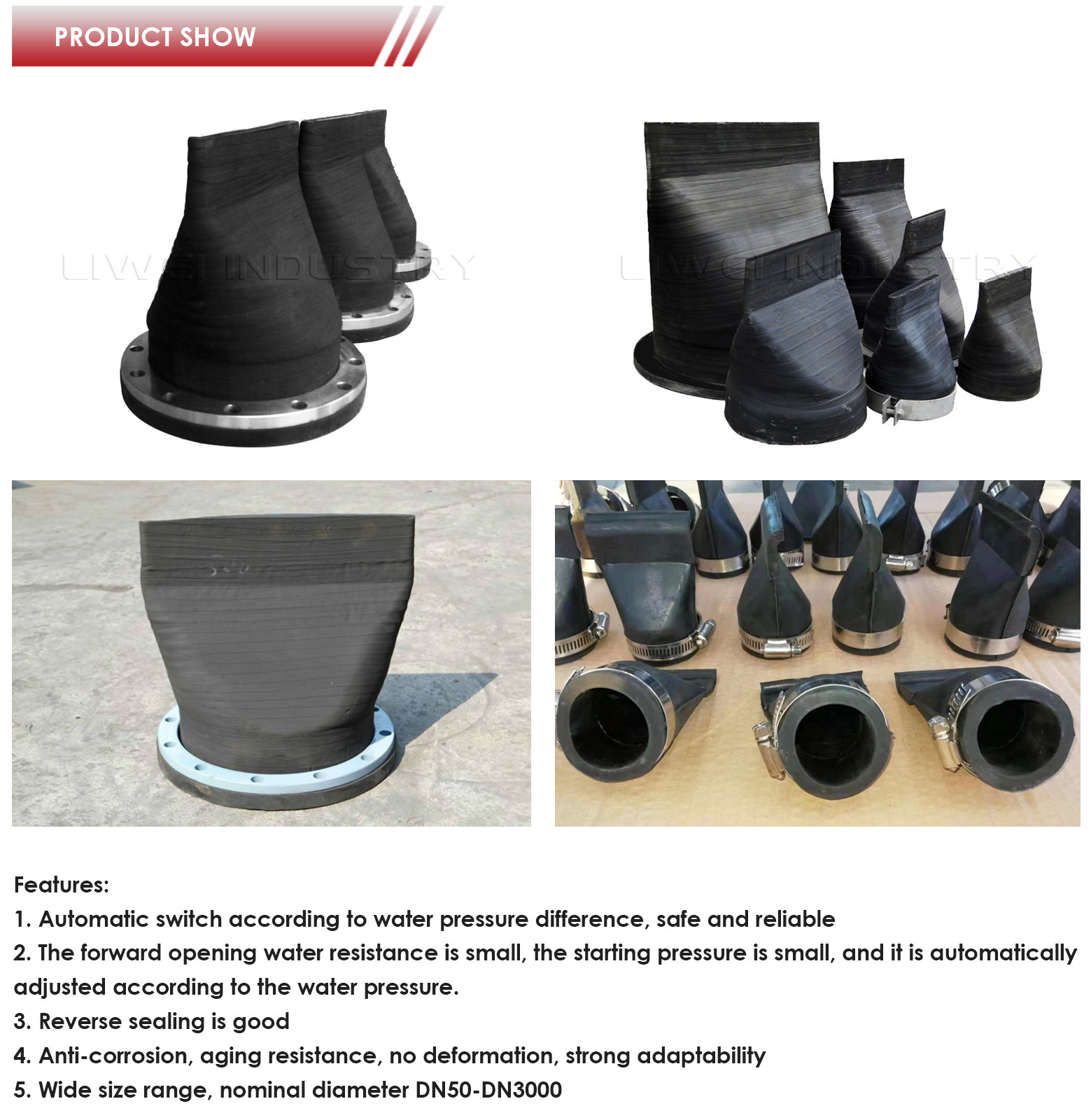 Efficient Flow Control For Pipes And Drainage Rubber Duckbill Valve Perfect For Plumbing Projects