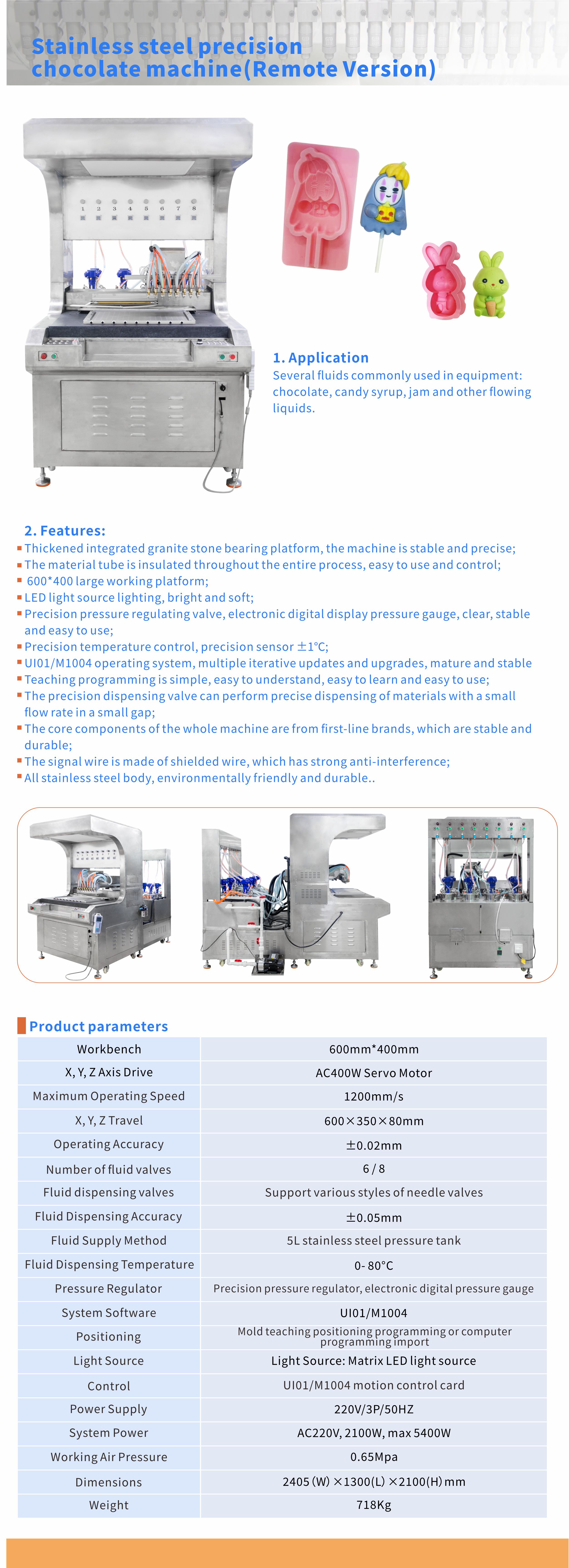 CE Chocolate Decorating Machine Stainless Steel Candy Syrup Jam Making Machine