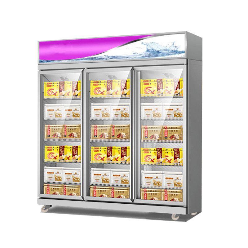 Industrial Upright Frost - Free Glass Door Seafood Freezer