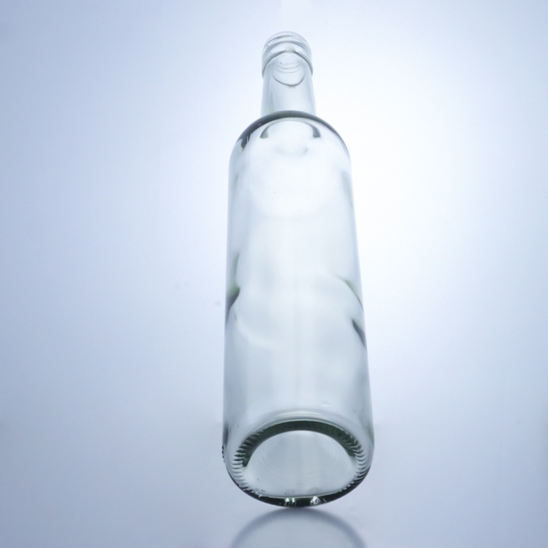 600ml 750ml 1000ml Round Shape Empty Long Neck Glass Liquor Bottles For Gin Rum Brandy