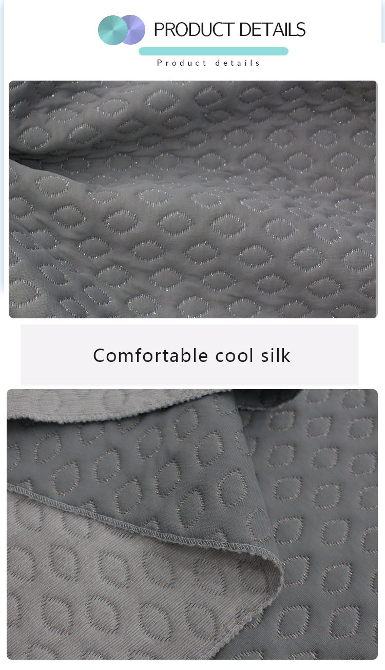 Gold And Silver Cool Silk Bamboo Fiber Fabric Memory Mattress Pillowcase Material Graphene