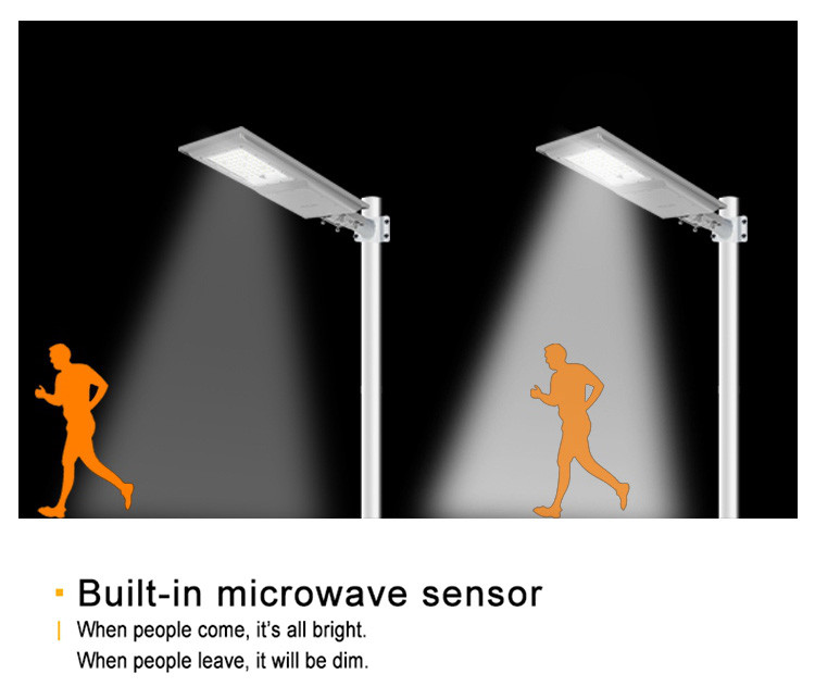 200w All In One Solar LED Street Light 14000 Lumens Radar Induction With Battery EMC