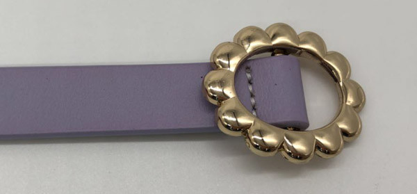 Genuine Childrens Leather Belts 1.4cm Width With Flower Shape Metal Buckle