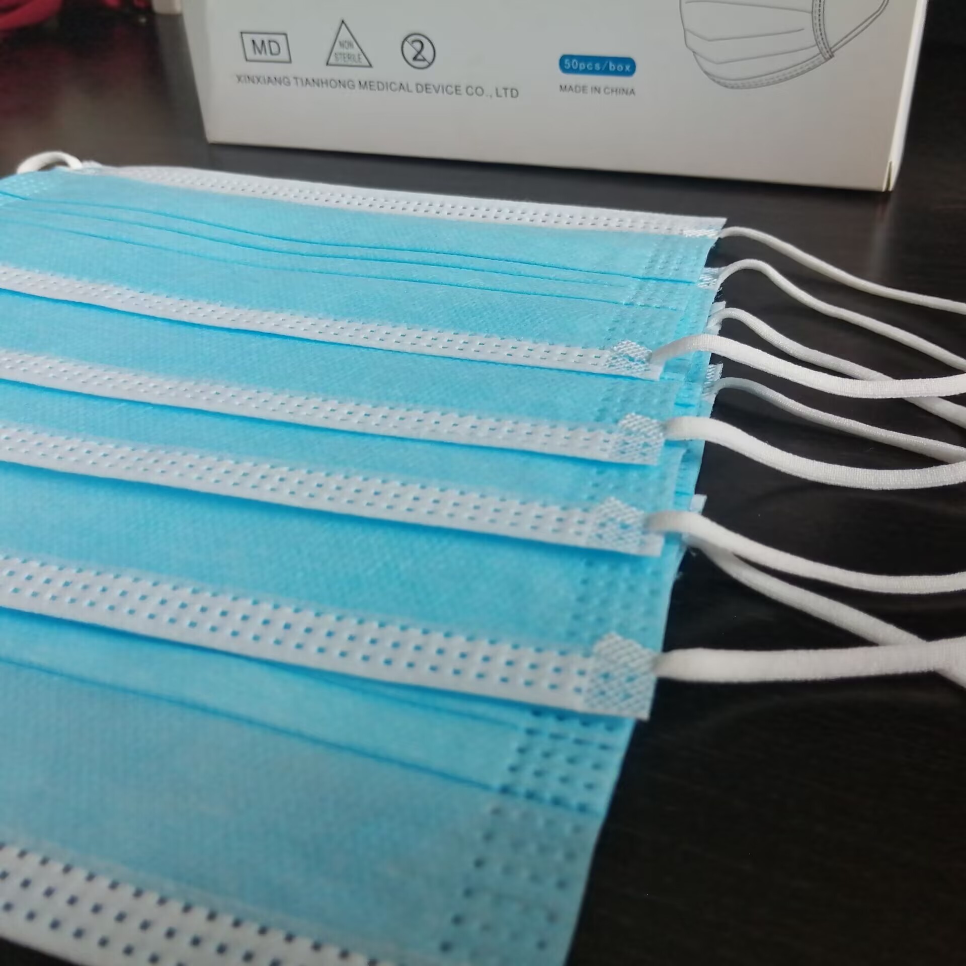 Disposable Blue Earloop Face Mask from OEM - Comfortable & Breathable with 3-Ply Protection