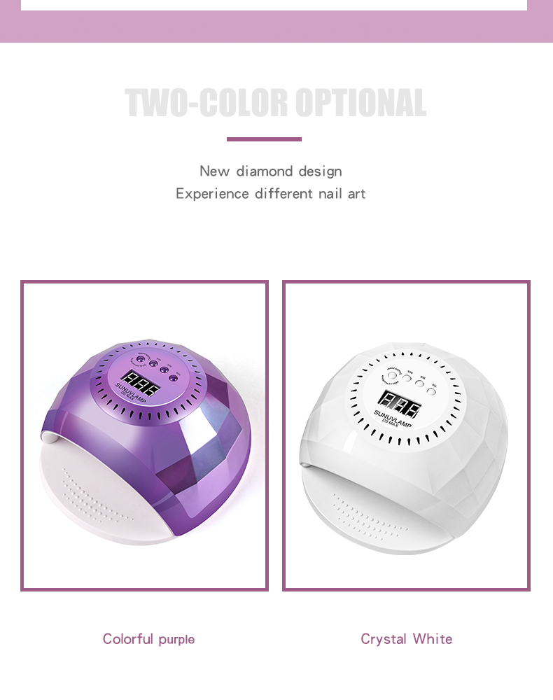Diamond Shape Dual Light Source 120W Nail Gel Polish Dryer For Manicure