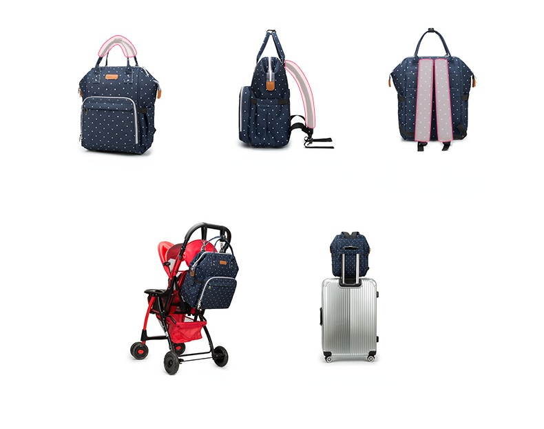 Factory Hot Sell Diaper Bag Large Capacity Mommy Maternity Nappy Backpack with USB Stroller Hooks for Baby Car
