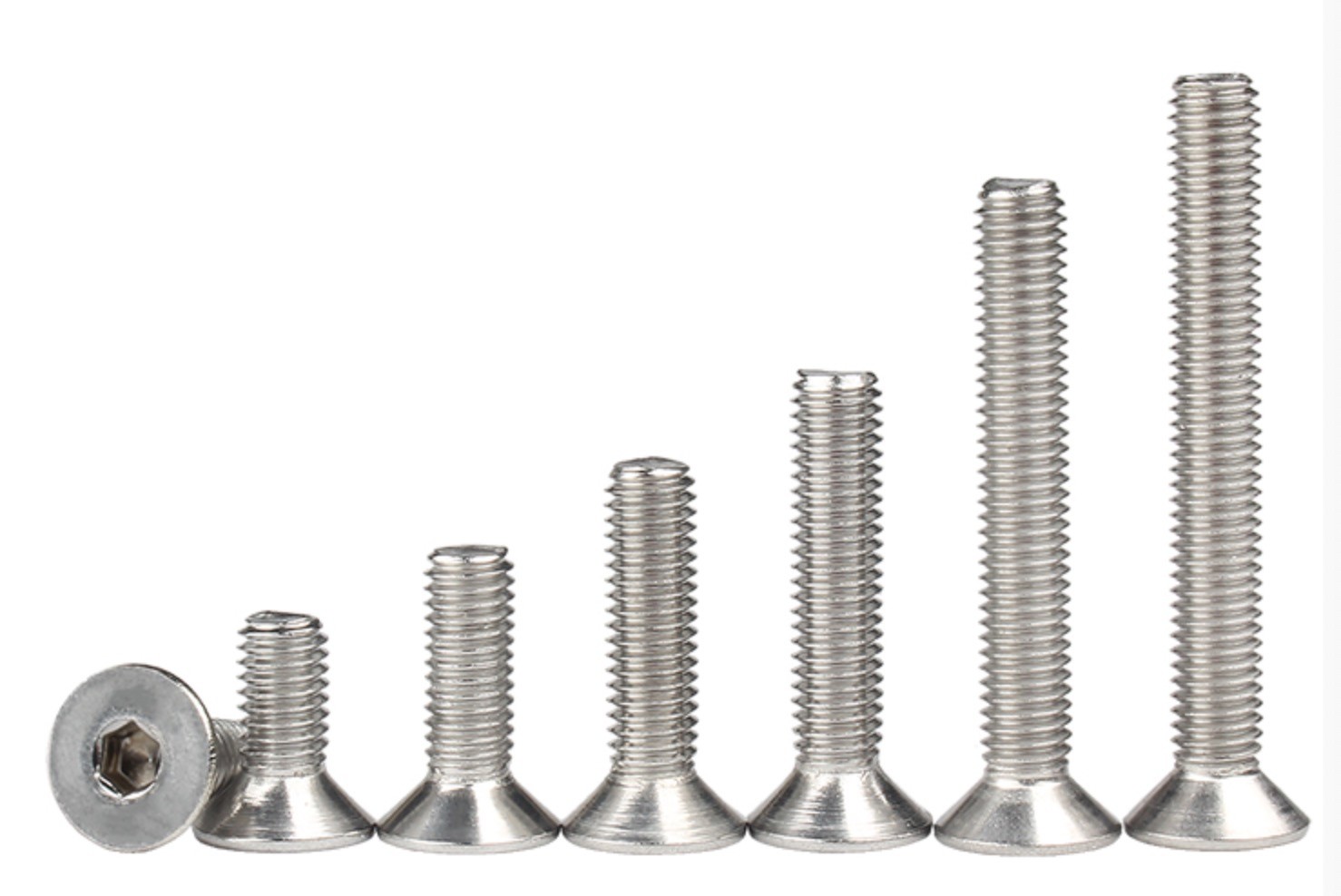 Hex Socket Flat Countersunk Head Cap Screw DIN7991 , Metric Tread Type