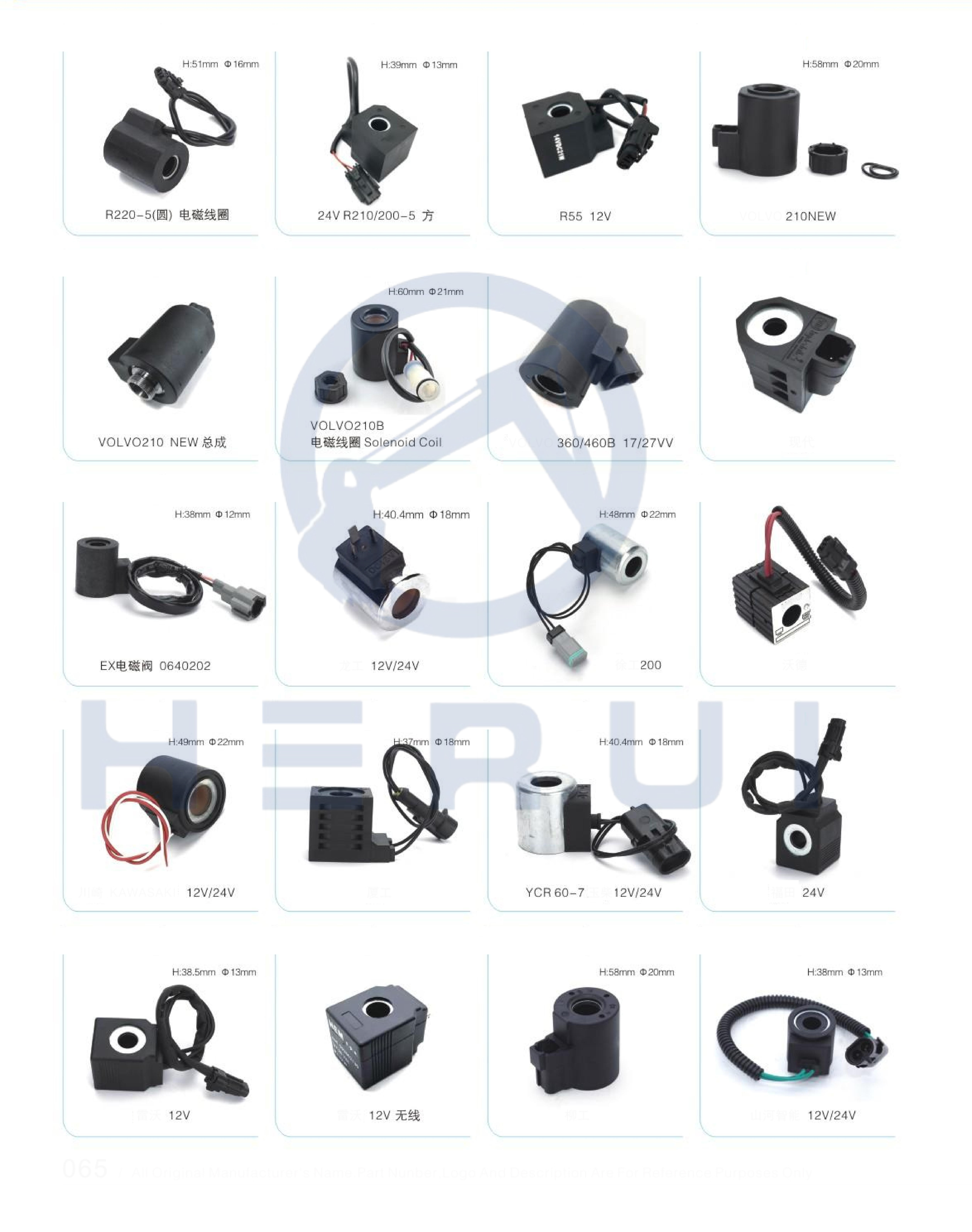 24v Solenoid Valve Colin 17W 27W 280151 280153 Excavator Spare Parts