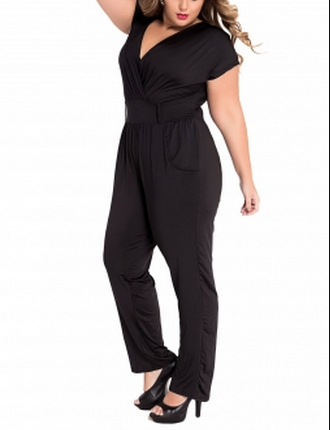 Plus Size for different occasions xxxl Belted club Jumpsuit 2017