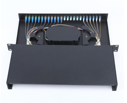 24 Port LC Sliding Patch Panel , 1U Fiber Optic Terminal Box