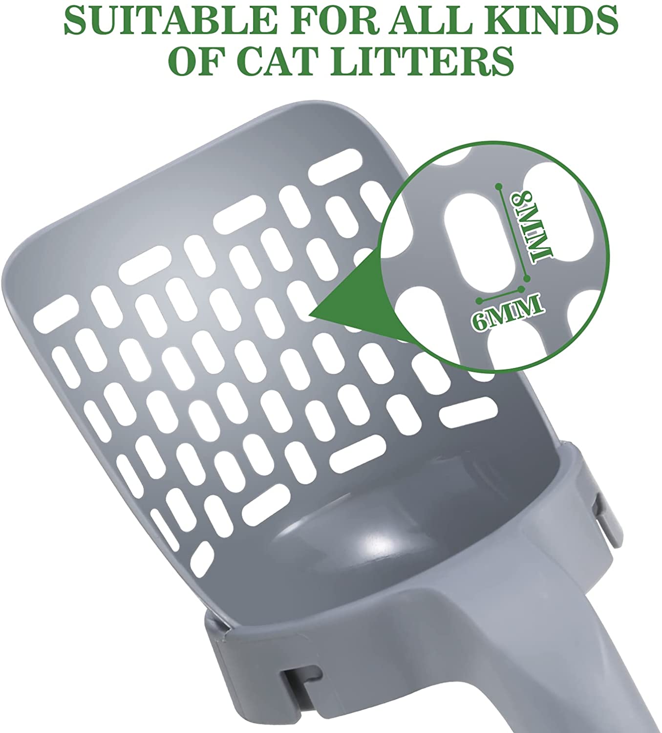 Portable Cat Litter Shovel Scoop Grey Cat Sand Shovel Environment Friendly