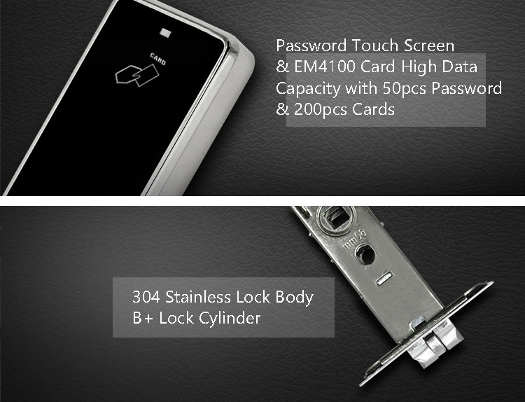 Morden Smart Touch Screen Keypad Front Door Lock For Apartment / Residential