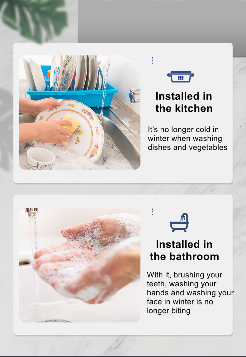3kw IPX4 Kitchen Instant Hot Water Tap For Bathroom Sink
