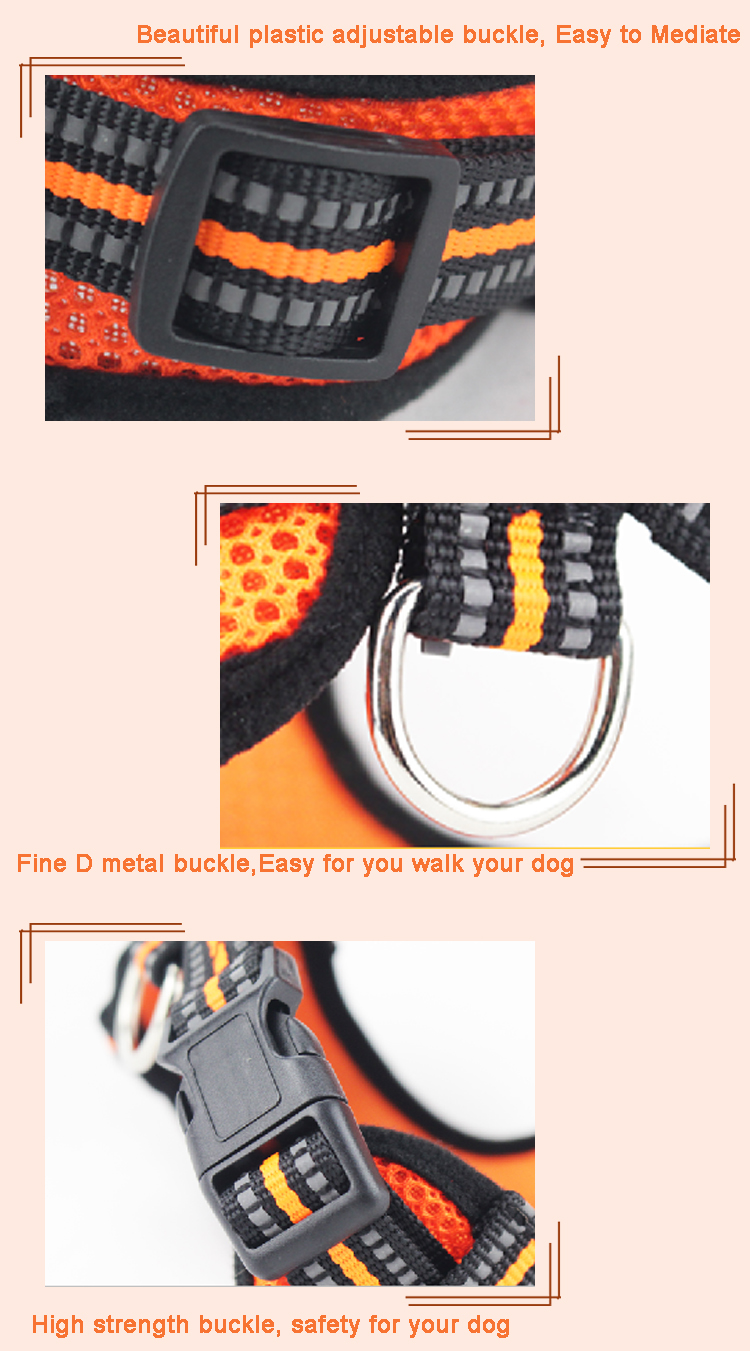 Reflective Pet Dog Harness And Leash No Pull Reversible Padded Adjustable Step In Mesh