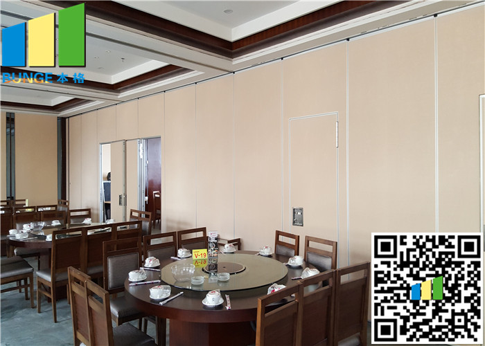Plywood / Gypsum Wooden Hanging Sliding Partition Walls Bare Finish