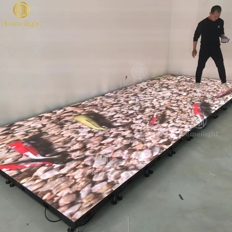 50*50*7.2cm IP65 Touch Display Dance Floor with Strength Base and 640*640 Pixel Screen