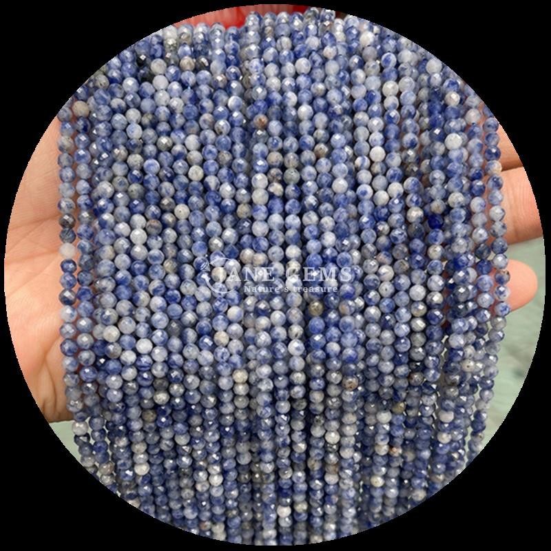 Round Shape Multi-color Gemstone Beads Natural Crystal Healing Rose Quartz, Lapis Lazuli Faceted Loose Bead Strands for DIY Jewelry
