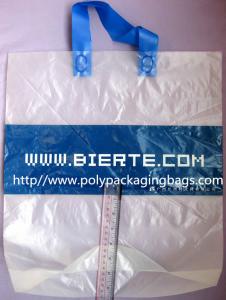 China Biodegradable Personalized Plastic Grocery Bags With Loop Handle on sale