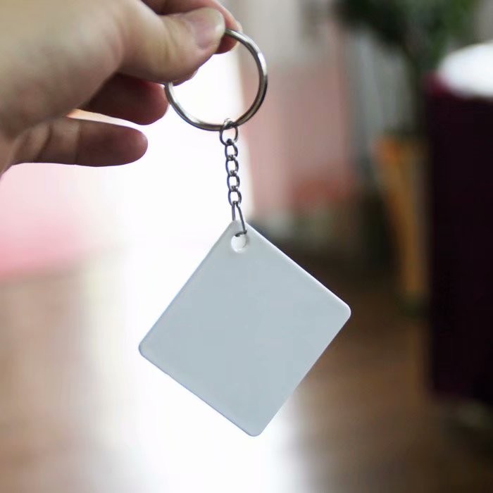 Custom Logo Double Sided Blank Sublimation Plastic Keychain For Sublimation Printing