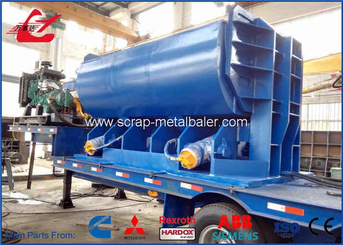 Large Capacity Trailer mounted Scrap Baler Logger For Light Metal Scrap
