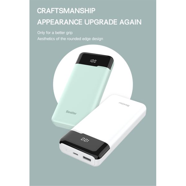 Built in Cable Power Bank LCD Digital Display 20000mah Fast Charging Power Banks With Cable