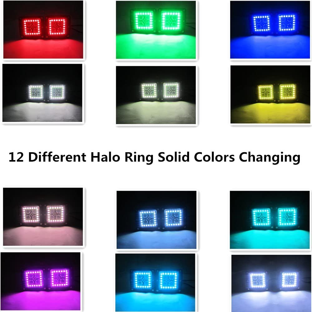 Mini RGB Vehicle LED Work Lights 3 Inch 4x4 Led Pod Light Decoration