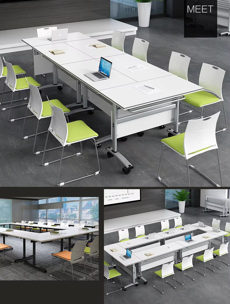 Orange Stacking Meeting Room Chairs Mesh Stackable Conference Room Chairs