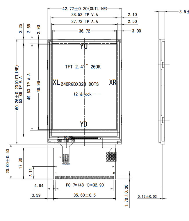 TFT LCD Display Module 2.4" Inch 240x320 RGB MCU SPI Interface With Touch Screen