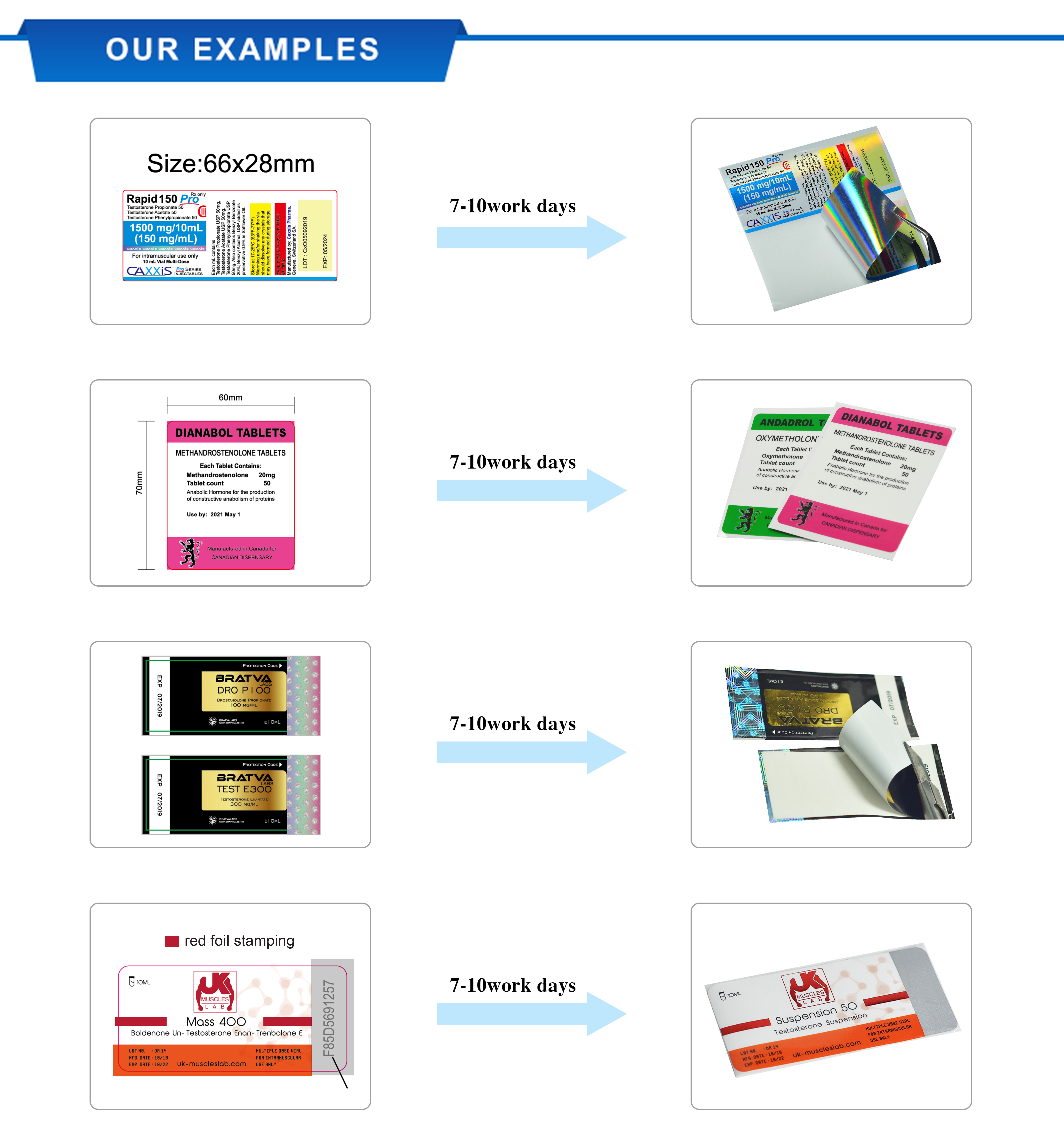 ISO9001 PMS Color 26mm Length 30ml Bottle Labels With Silver Foil Printing