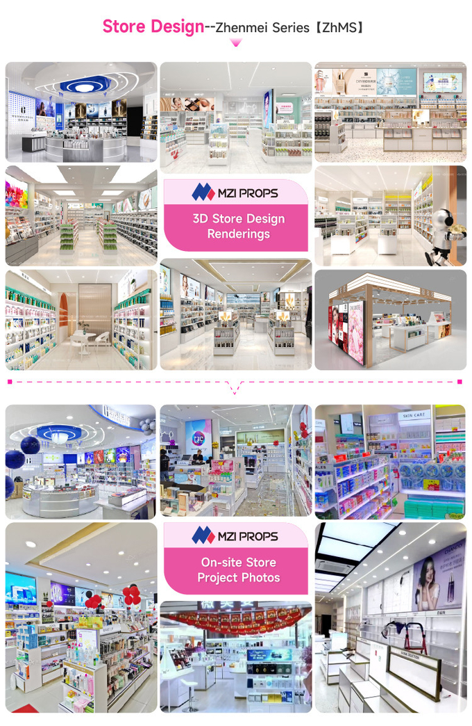 Cosmetic Display Table Experience Counter with Washing Station for Perfume Store Design