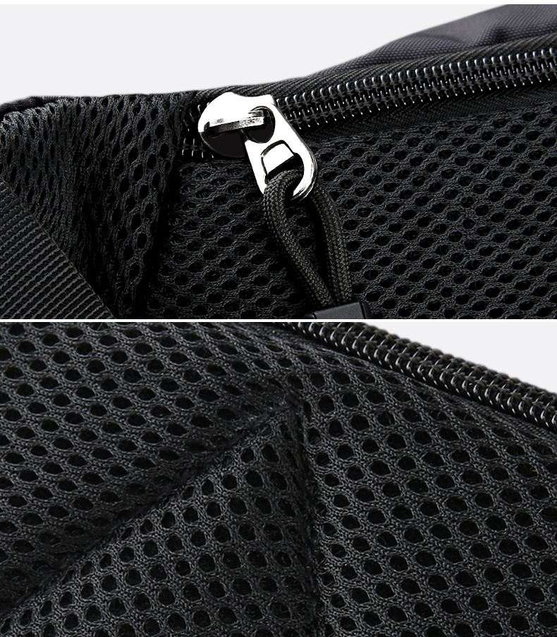 Zipper Closure Waterproof Waist Pouch Nylon Women Fanny Pack 13cm High