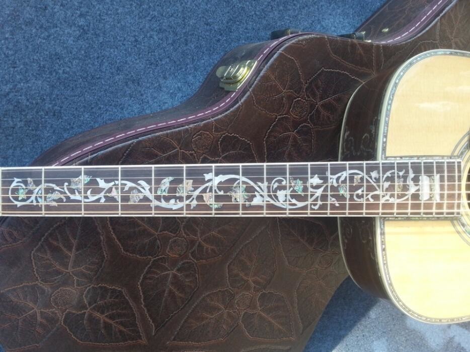 Deluxe acoustic guitar OEM acoustic electric guitar super deluxe abalone acoustic guitar AAA solid spruce