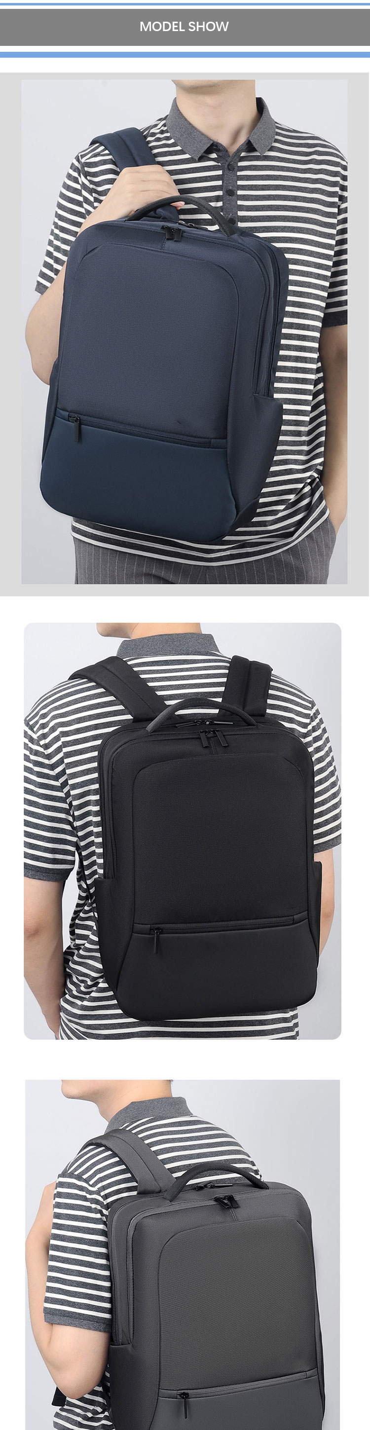 OEM Men's Work Backpack With Laptop Compartment , Waterproof Business Backpack