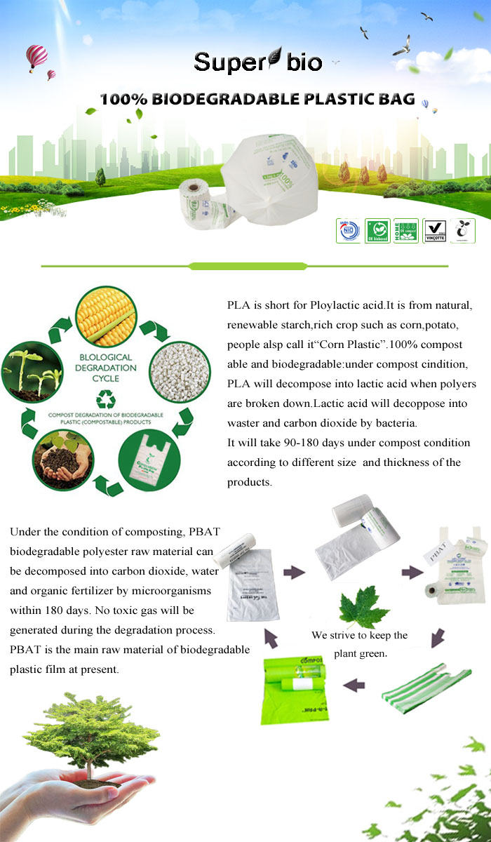 Drawstring Trash Bags On Roll Disposable Bag In Compostable, Eco-Friendly Roll Drawstring Compostable Biodegradable Garb