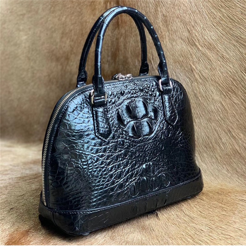 Authentic Exotic Crocodile Skin Women's Shell Purse Genuine Alligator Leather Female Handbag Lady Single Shoulder Bag