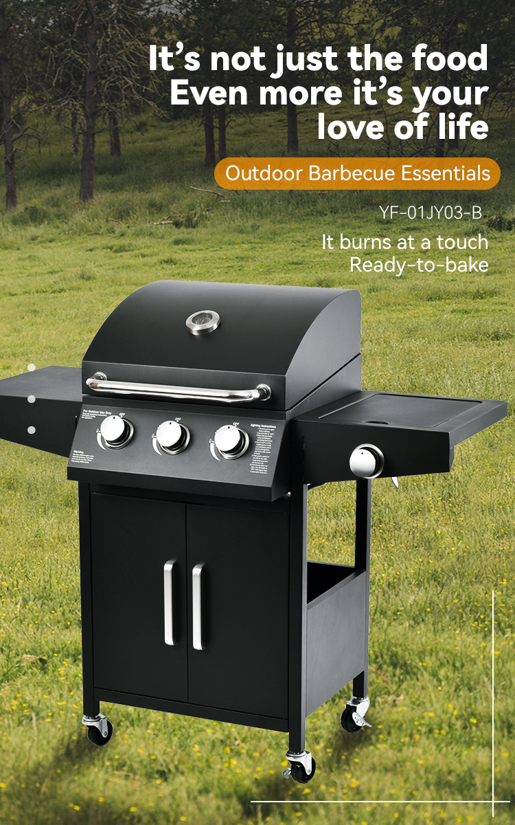 Natural Gas Customized Logo Acceptable Stainless Steel BBQ Grill with Side Bunner