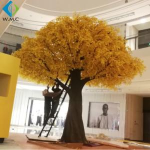 Buy cheap Eco Friendly Plastic Yellow Ginkgo Biloba Tree , Fake Ginkgo Tree Leaves product