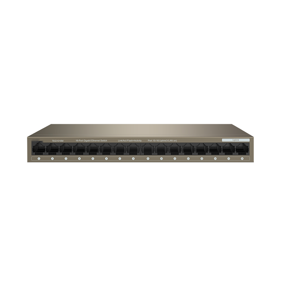 Customizable TEG1016M 16-port Gigabit Switch for Enterprise Level WiFi 802.11 ax Engineering Monitoring and Distribution