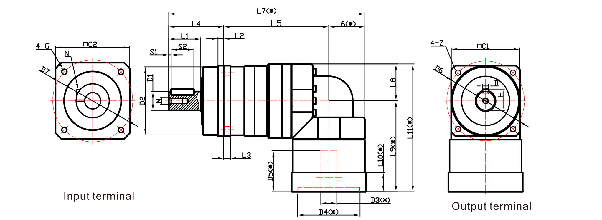 TSR series Right-Angle Planetary Gearbox
