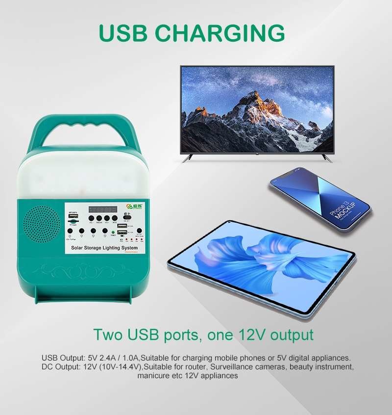 Multiple High Brightness Solar Power Lights Usb Output Type-C Fast Charging Garden