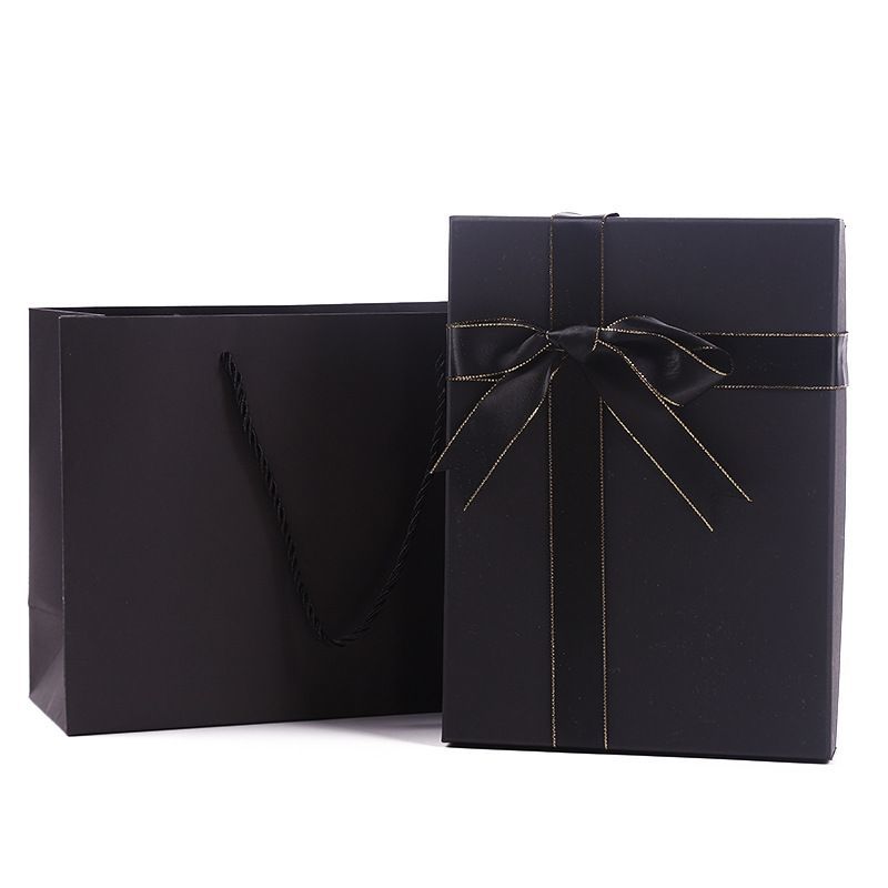 Ribbon Bow Tie Lid and Base Carton Box, Luxury Gift Paper Packaging Boxes