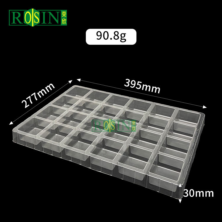 Customized 24 Cavity Plastic Chocolate Tray Food Grade PET For Transportation