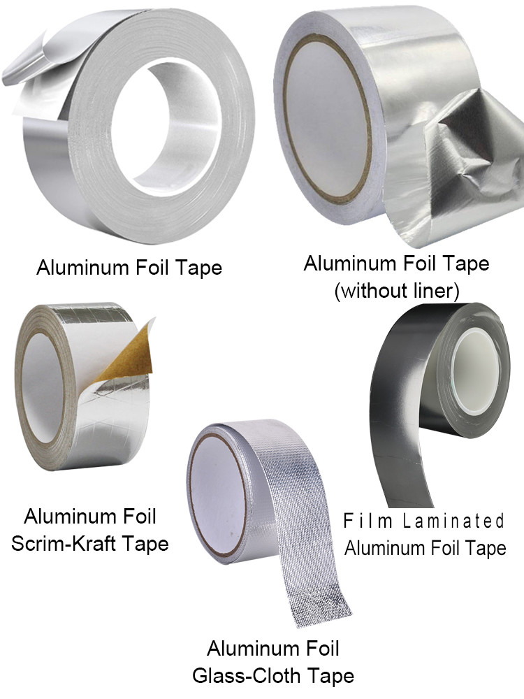 Heat Light Reflective Aluminum Foil Adhesive Tape For Indoor Outdoor Applications
