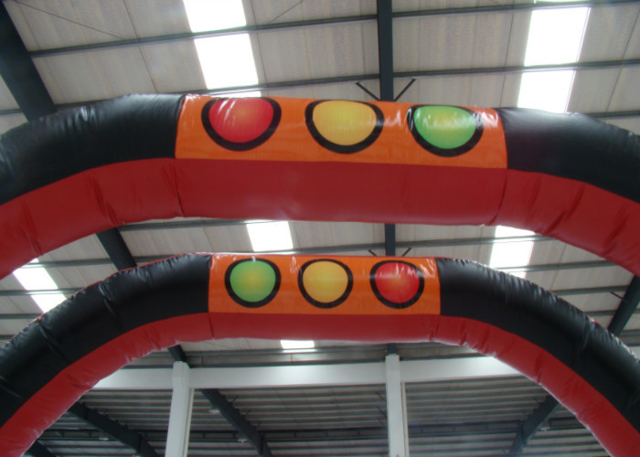 Outdoor Games Inflatable Race Track , Inflatable Air Tumble Track / Go Kart Track