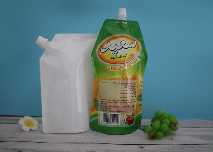 Custom Laminated Stand Up Baby Food Pouches / ziplockk Reusable Drink Spout Bags