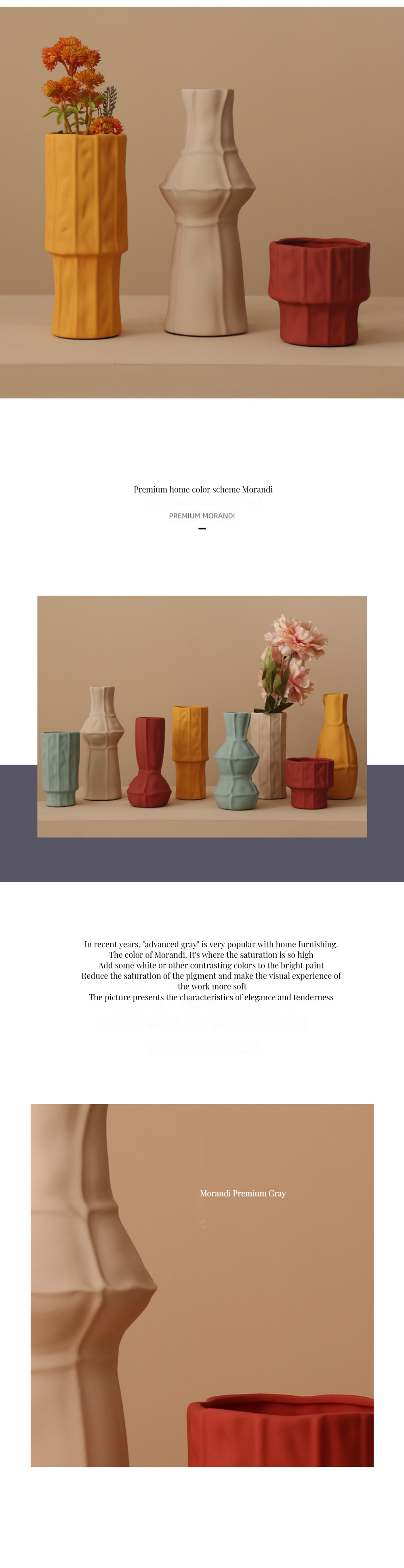 Special-Shaped On-glazed Ceramic Vase in Modern Stylish Design for Weddings and Home