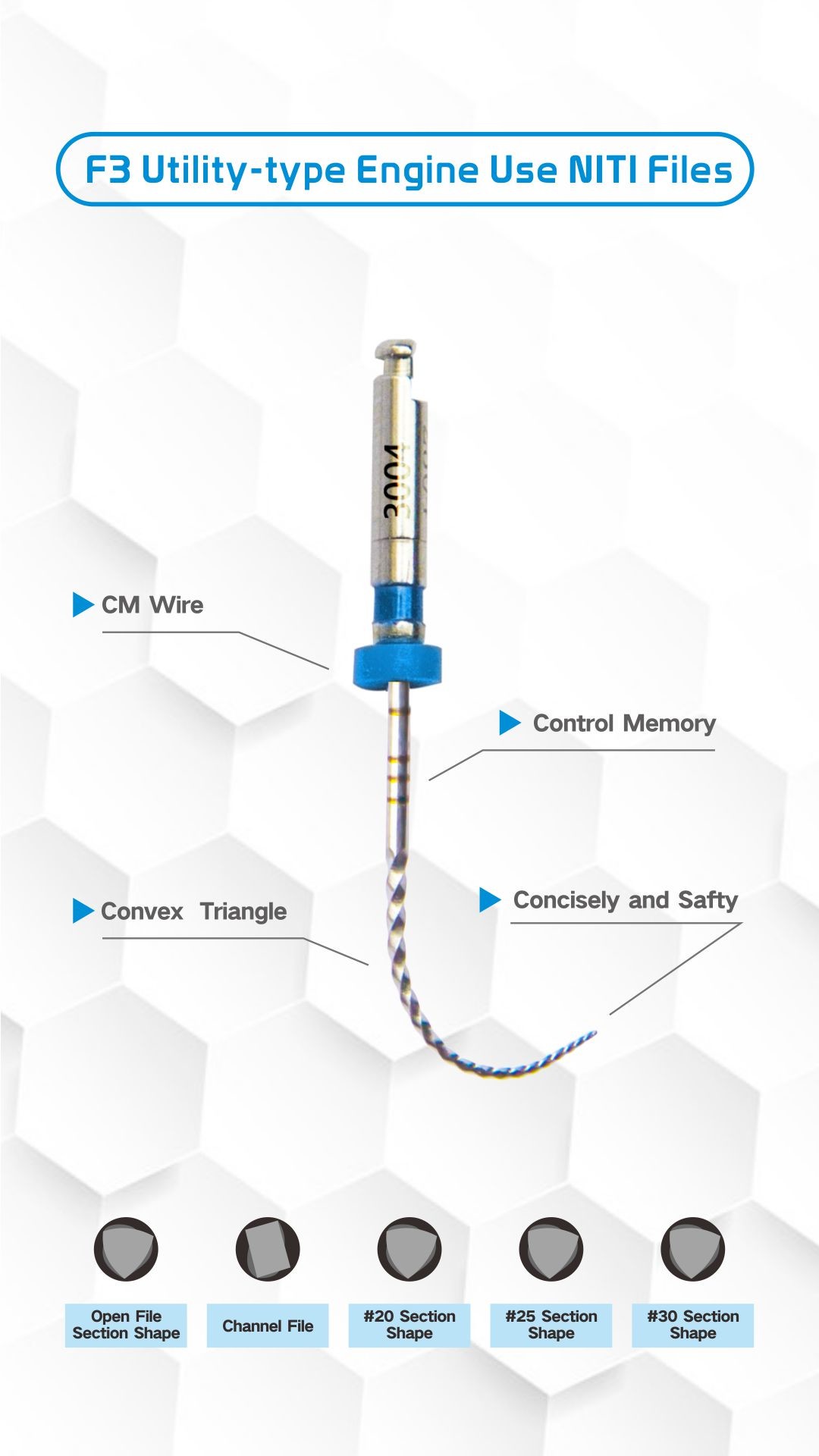 Dental Instrument Manufacture Hot Sale F3 Niti Rotary Files Dental Rotary Files