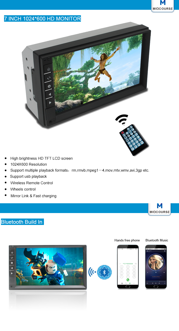 1080P 2 Din Car Stereo Android Car Stereo Double Din With Mobile Phone Interconnection Control