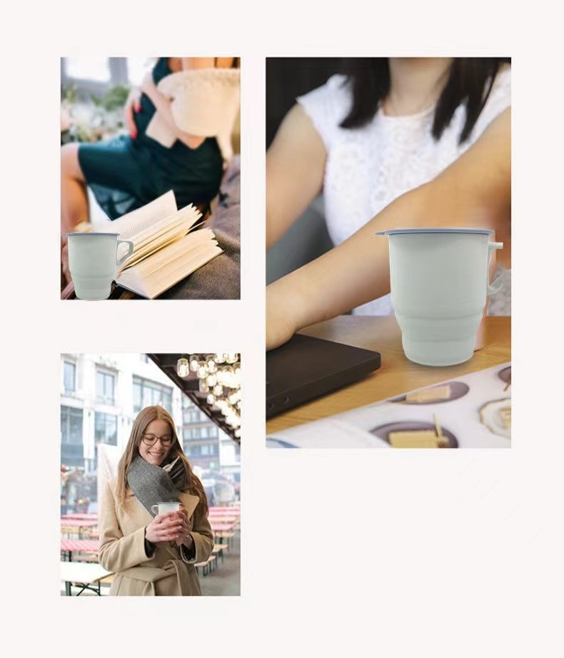 Food Grade 180ml 300ml Collapsible Silicone Mug Travel Cup