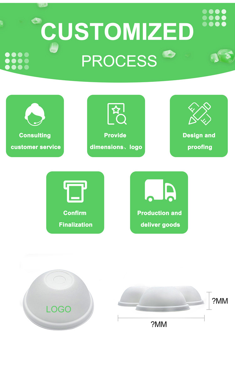100% Biodegradable Reusable Natural Sugarcane Pulp 80Mm Dome Paper Cup Lids For Coffee Shop